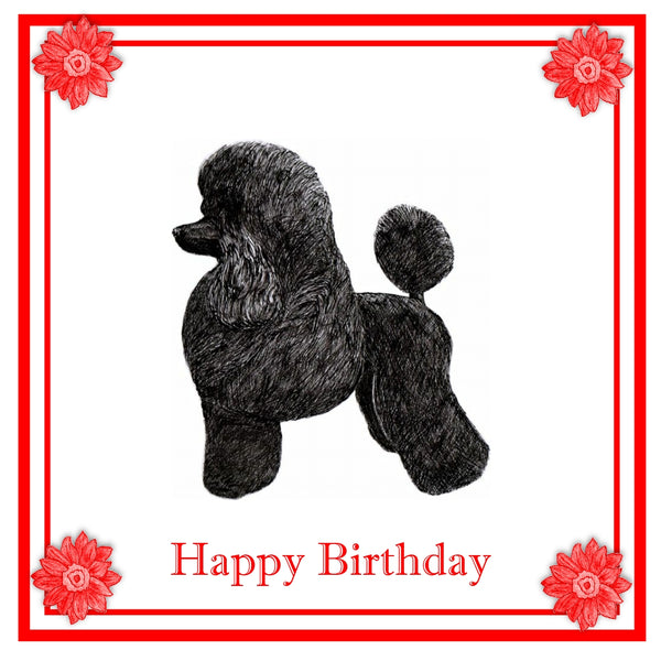 Poodle Greeting Card Choice of 6 Designs BIRTHDAY, THINKING OF YOU, BLANK