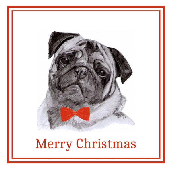 Pug Christmas Cards Pack of 6