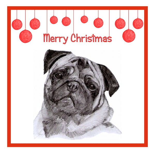 Pug Christmas Card Choice of 3
