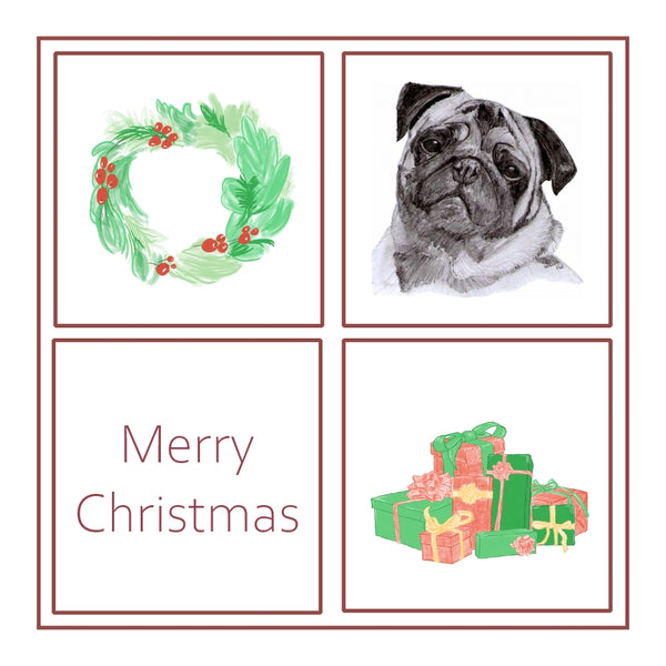 Pug Christmas Card Choice of 3