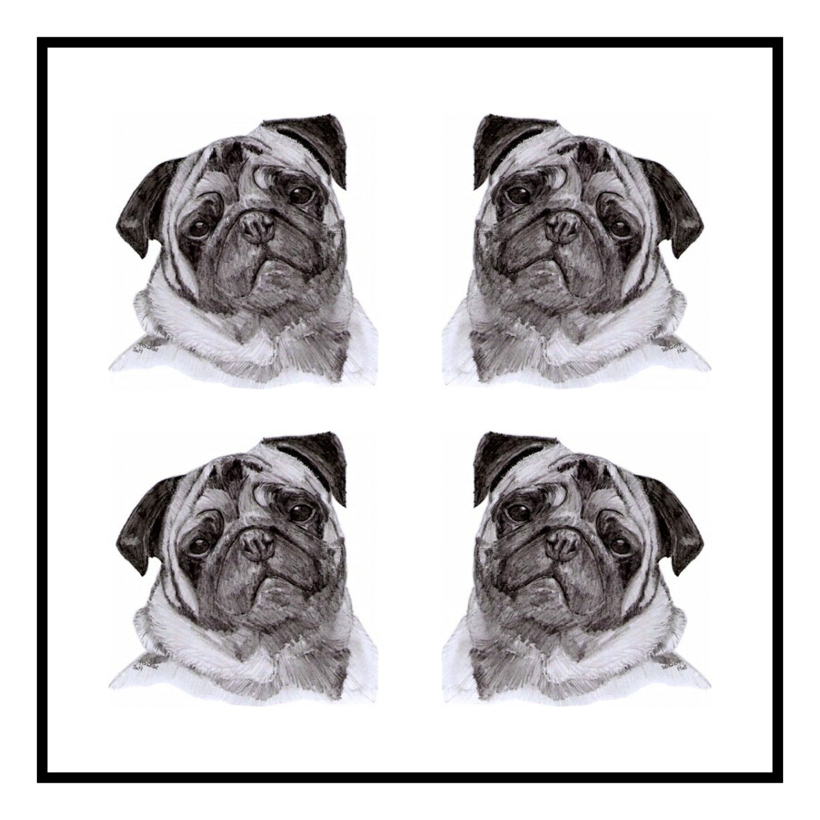 Pug Greeting Card Choice of 6 Designs BIRTHDAY, THINKING OF YOU, BLANK