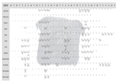 Black Pug Dog Show 2022 Year Planner A4