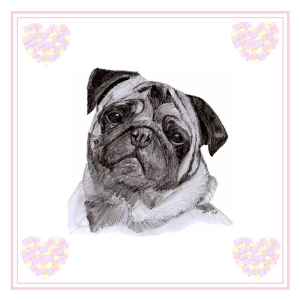 Pug Greeting Card Choice of 6 Designs BIRTHDAY, THINKING OF YOU, BLANK