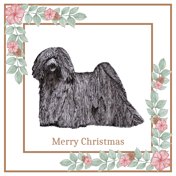 Hungarian Puli Christmas Card Choice of 3 Card Designs Single or Multi Pack