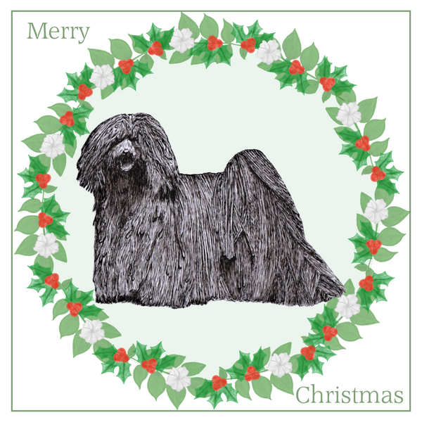 Hungarian Puli Christmas Card Choice of 3 Card Designs Single or Multi Pack