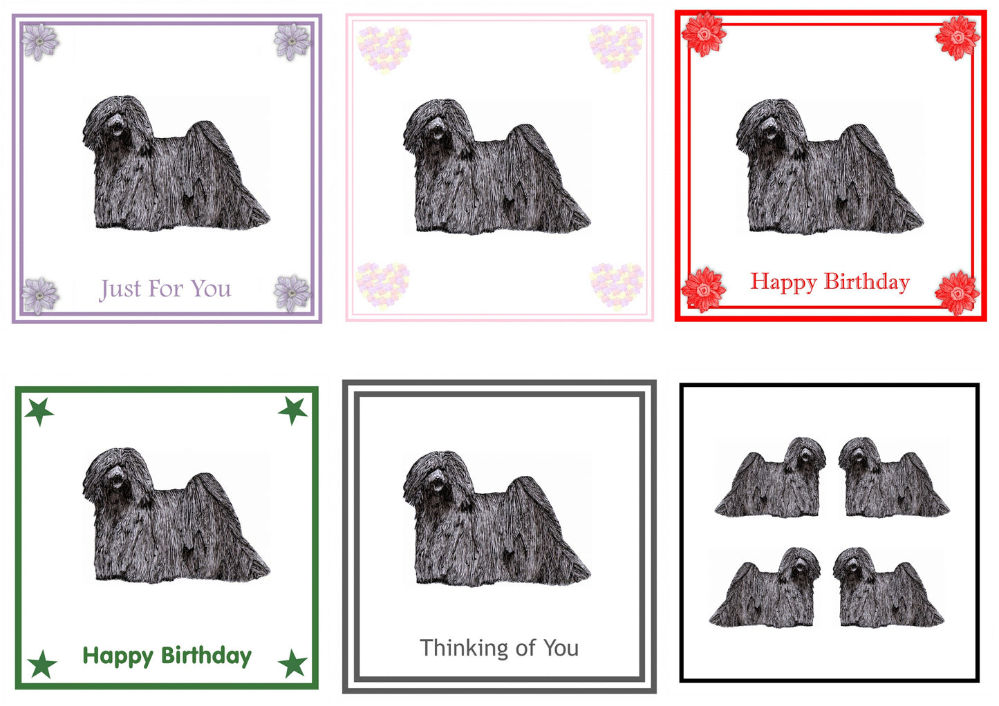 Hungarian Puli Greeting Card Choice of 6 Designs BIRTHDAY, THINKING OF YOU, BLANK