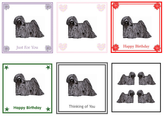 Hungarian Puli Greeting Card Choice of 6 Designs BIRTHDAY, THINKING OF YOU, BLANK