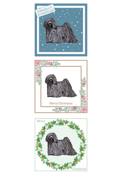 Hungarian Puli Christmas Card Choice of 3 Card Designs Single or Multi Pack