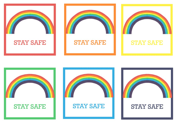 Rainbow Stay Safe Card by Curiosity Crafts PERSONALISATION AVAILABLE