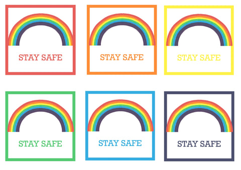 Rainbow Stay Safe Card by Curiosity Crafts PERSONALISATION AVAILABLE