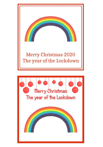 Rainbow The year of the Lockdown Christmas Card Pack of 6 by Curiosity Crafts
