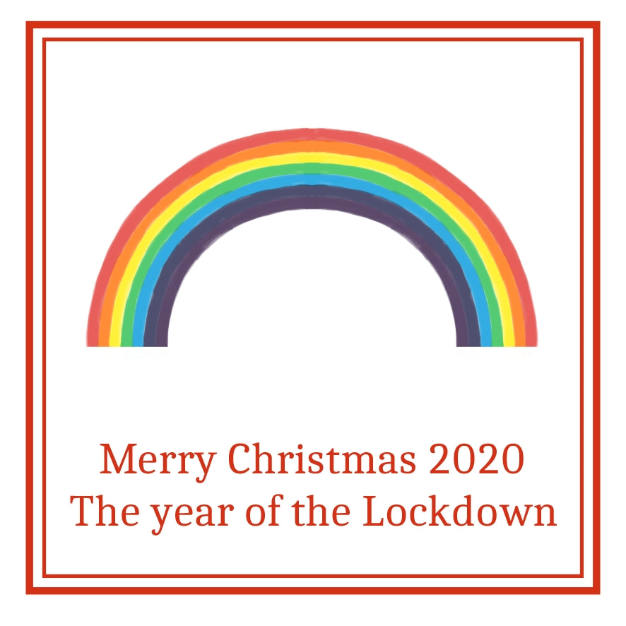 Rainbow The year of the Lockdown Christmas Card Pack of 6 by Curiosity Crafts