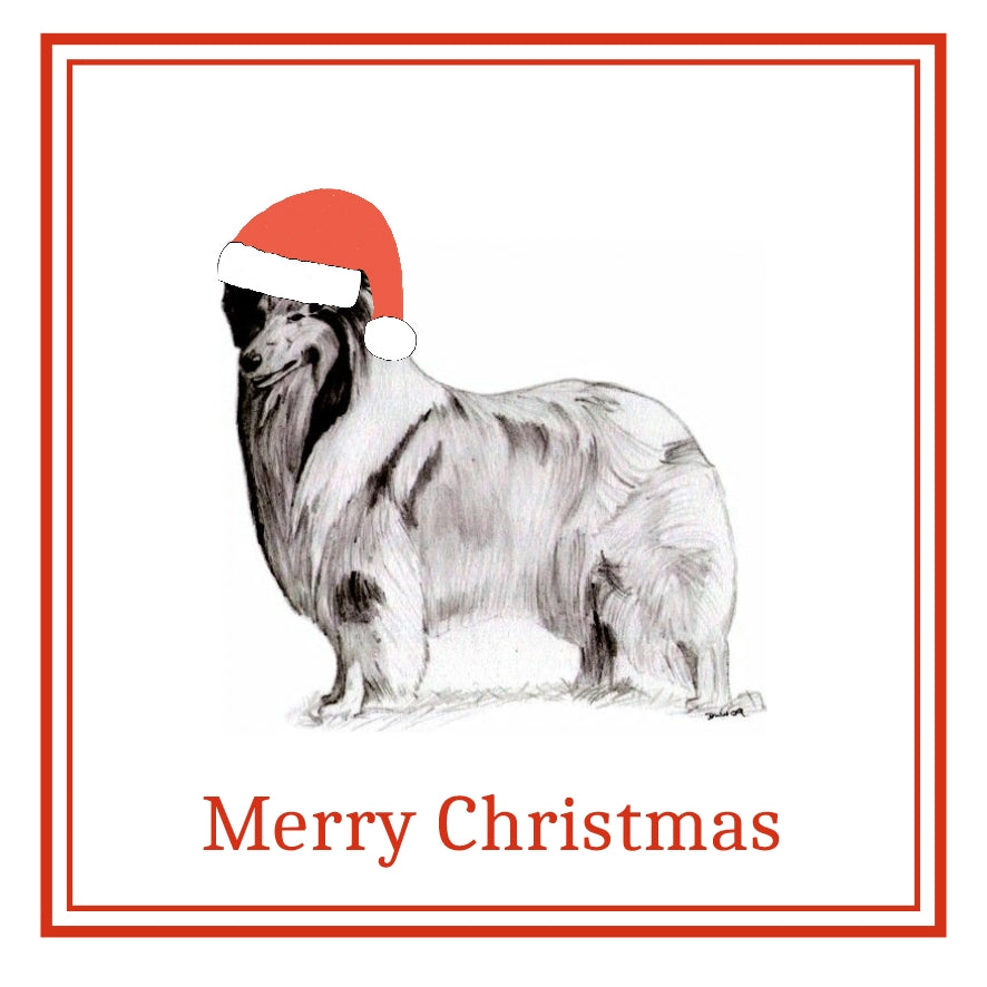 Rough Collie Christmas Cards Pack of 6