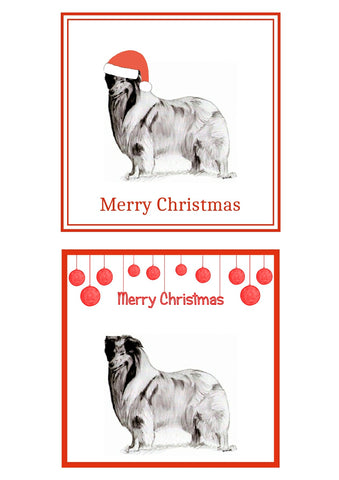 Rough Collie Christmas Cards Pack of 6