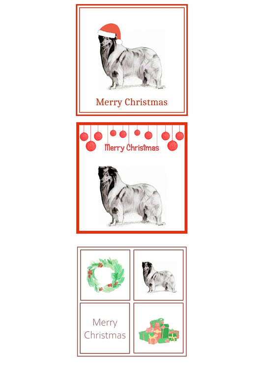 Rough Collie Christmas Card Choice of 3