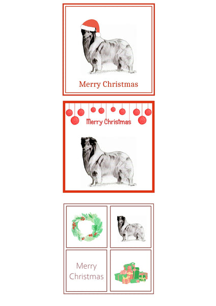 Rough Collie Christmas Card Choice of 3