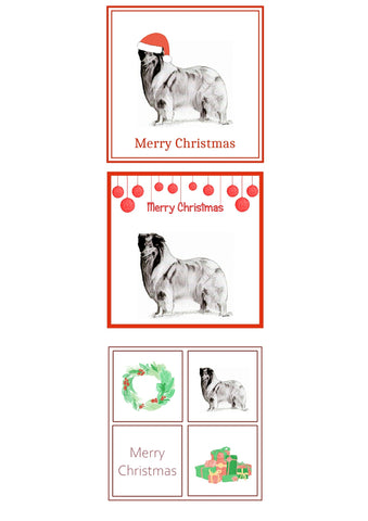Rough Collie Christmas Card Choice of 3