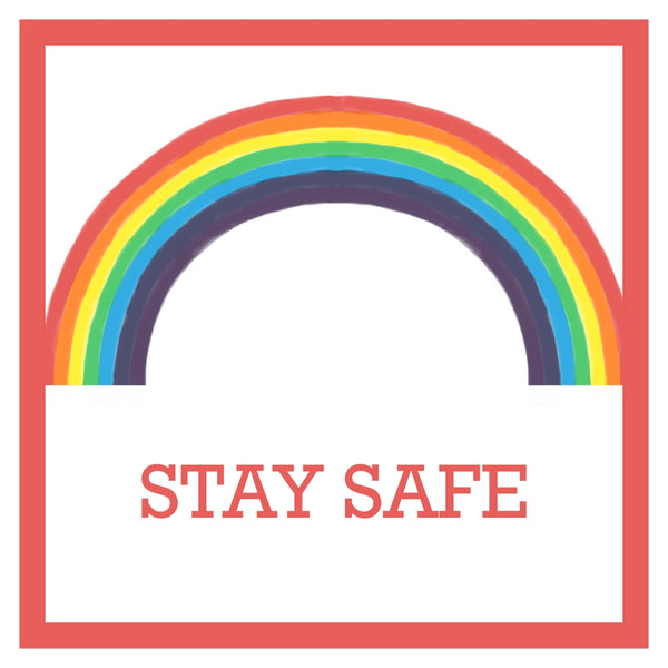 Rainbow Stay Safe Card by Curiosity Crafts PERSONALISATION AVAILABLE