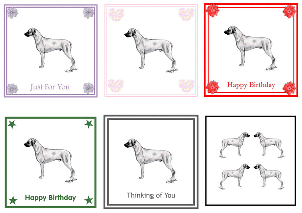 Rhodesian Ridgeback Greeting Card Choice of 6 Designs BIRTHDAY, THINKING OF YOU, BLANK