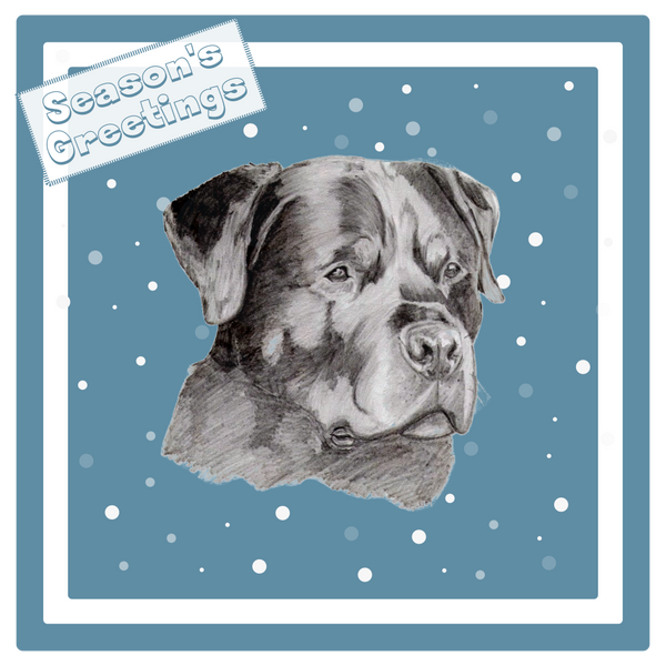 Rottweiler Christmas Card Choice of 3 Card Designs Single or Multi Pack