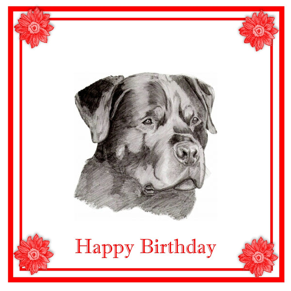 Rottweiler Greeting Card Choice of 6 Designs BIRTHDAY, THINKING OF YOU, BLANK