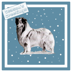 Rough Collie Christmas Card Choice of 3 Card Designs Single or Multi Pack