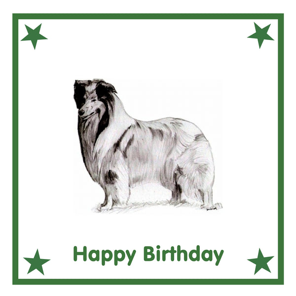 Rough Collie Greeting Card Choice of 6 Designs BIRTHDAY, THINKING OF YOU, BLANK