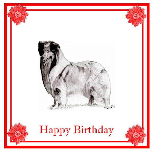 Rough Collie Greeting Card Choice of 6 Designs BIRTHDAY, THINKING OF YOU, BLANK