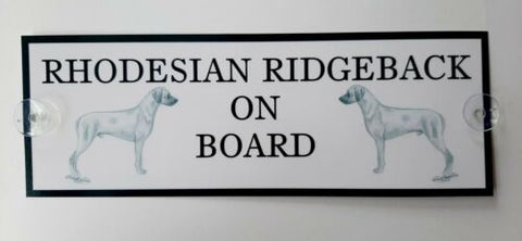 Rhodesian Ridgeback On Board Car Sign