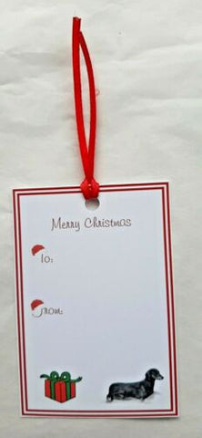 S/H Dachshund Christmas Gift Tags Pack of 8