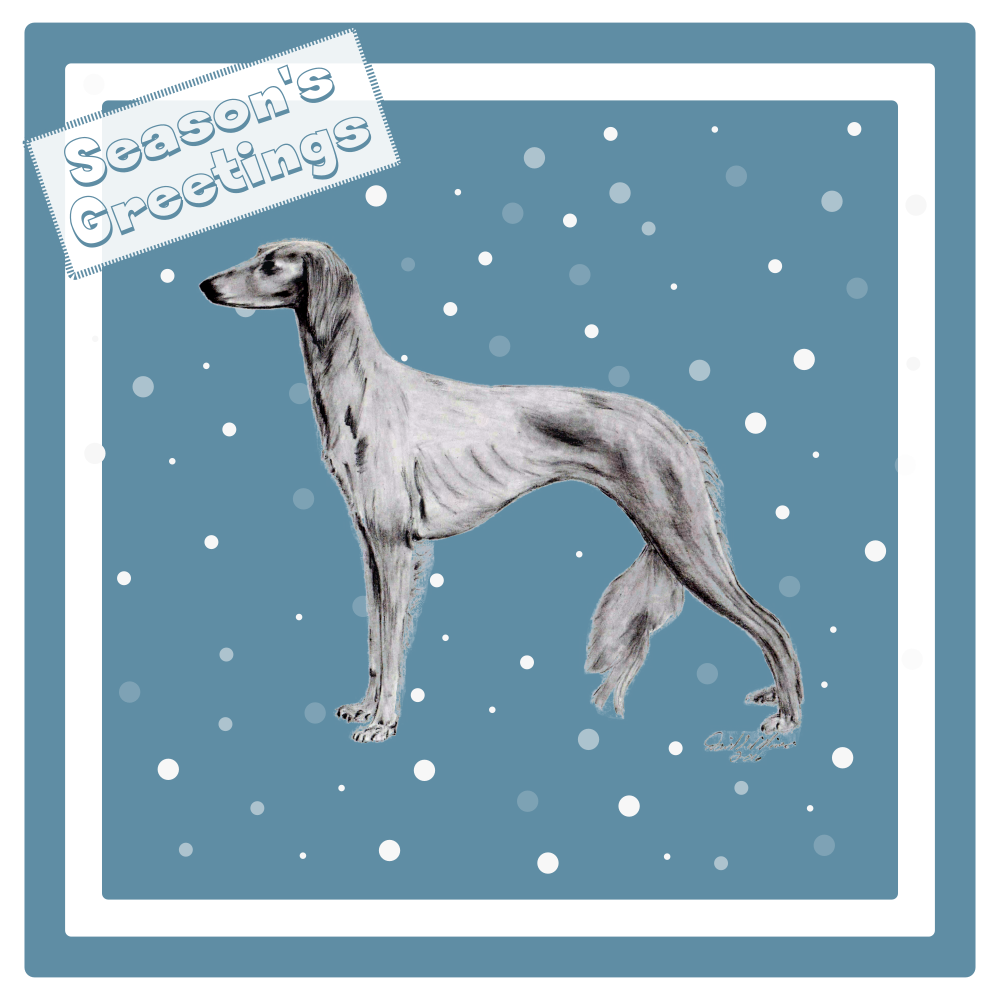 Saluki Christmas Card Choice of 3 Card Designs Single or Multi Pack