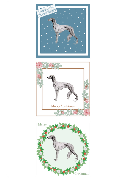 Saluki Christmas Card Choice of 3 Card Designs Single or Multi Pack