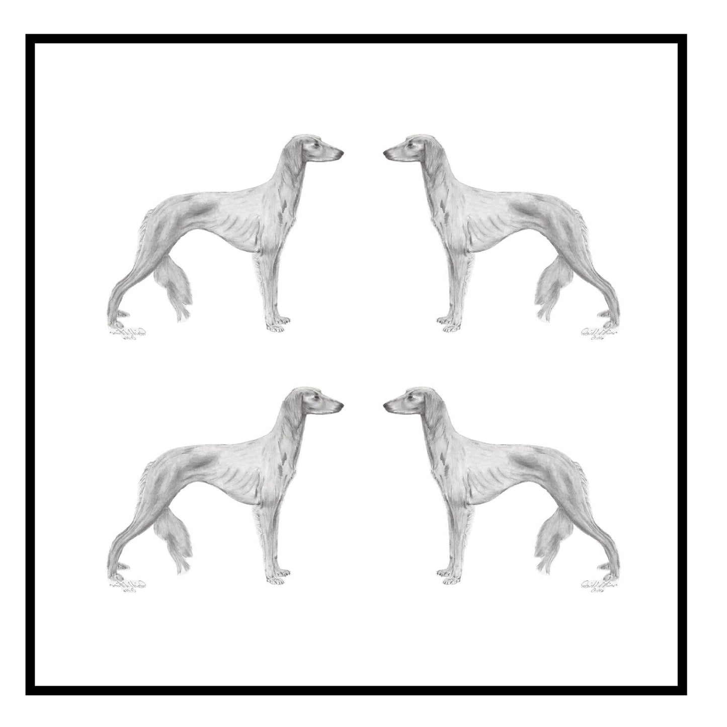 Saluki Greeting Card Choice of 6 Designs BIRTHDAY, THINKING OF YOU, BLANK
