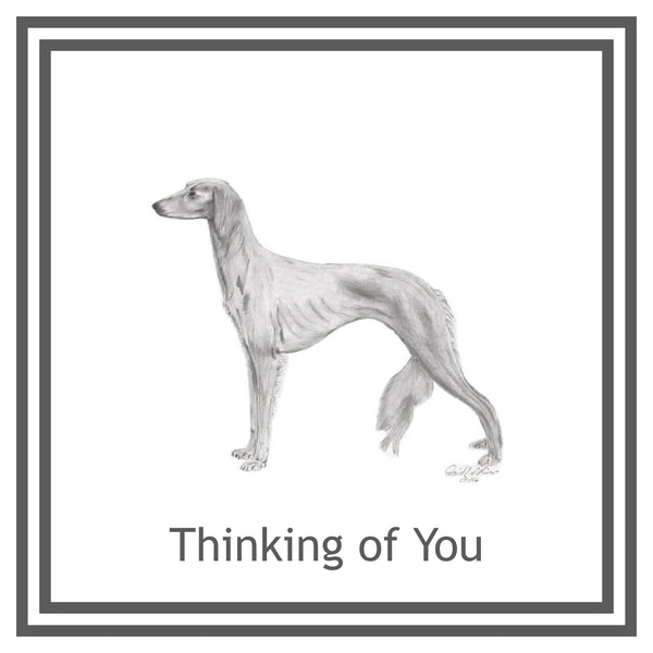 Saluki Greeting Card Choice of 6 Designs BIRTHDAY, THINKING OF YOU, BLANK