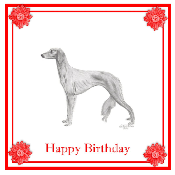 Saluki Greeting Card Choice of 6 Designs BIRTHDAY, THINKING OF YOU, BLANK