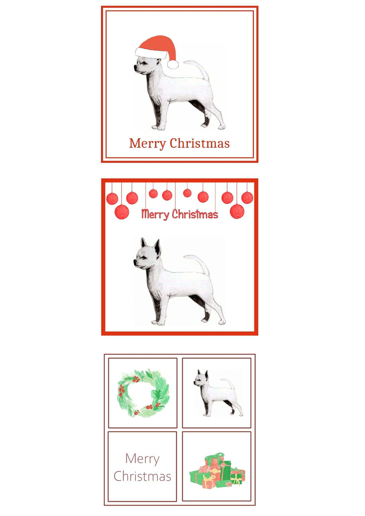 S/C Chihuahua Christmas Card Choice of 3