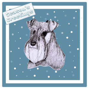 Schnauzer Christmas Card Choice of 3 Card Designs Single or Multi Pack