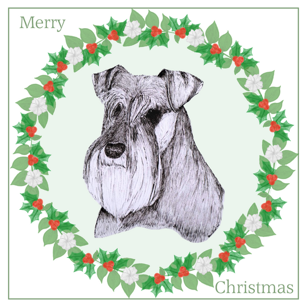 Schnauzer Christmas Card Choice of 3 Card Designs Single or Multi Pack