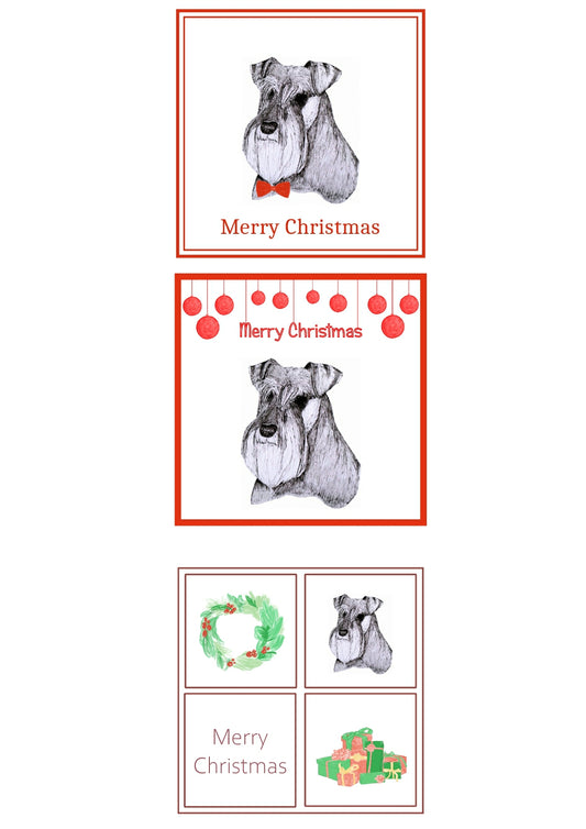 Schnauzer Christmas Card Choice of 3