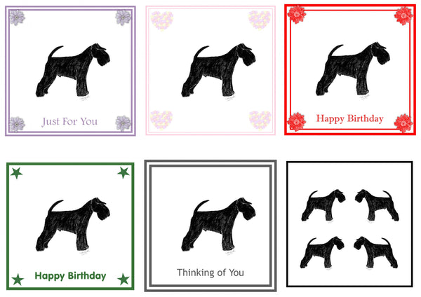 Black Schnauzer Greeting Card Choice of 6 Designs BIRTHDAY, THINKING OF YOU, BLANK