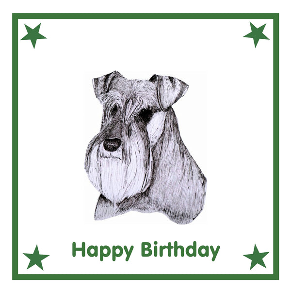 Schnauzer Greeting Card Choice of 6 Designs BIRTHDAY, THINKING OF YOU, BLANK