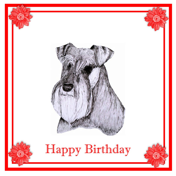 Schnauzer Greeting Card Choice of 6 Designs BIRTHDAY, THINKING OF YOU, BLANK