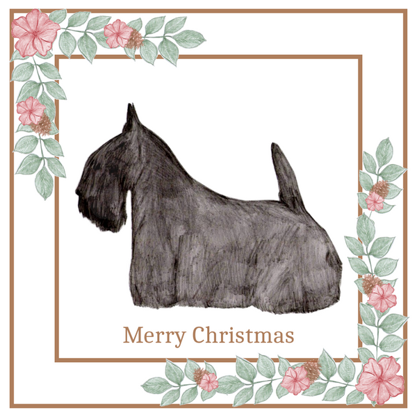 Scottish Terrier Christmas Card Choice of 3 Card Designs Single or Multi Pack