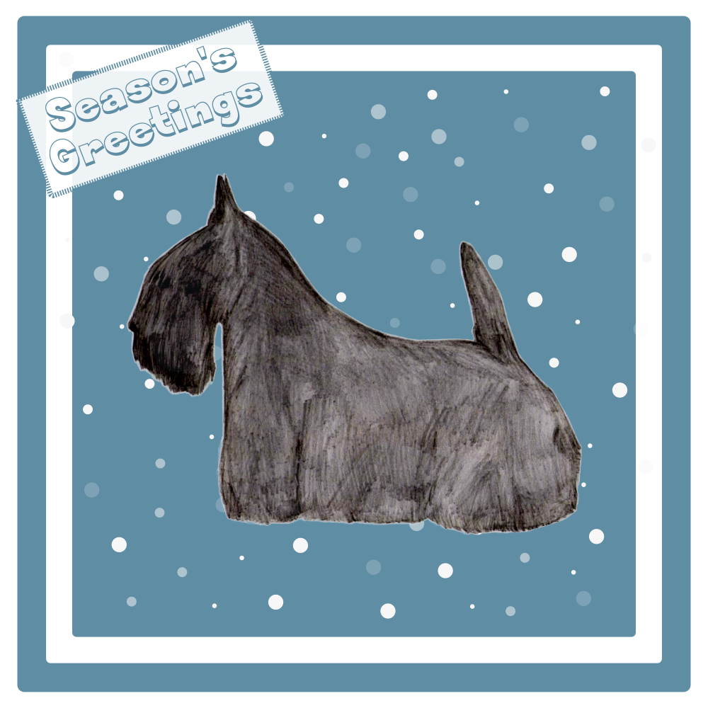 Scottish Terrier Christmas Card Choice of 3 Card Designs Single or Multi Pack