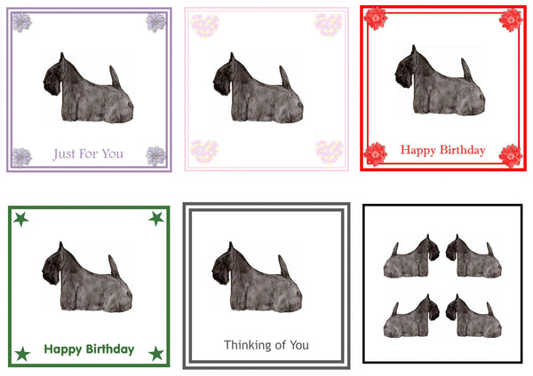 Scottish Terrier Greeting Card Choice of 6 Designs BIRTHDAY, THINKING OF YOU, BLANK