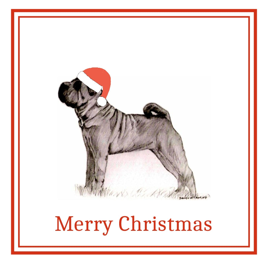 Shar Pei Christmas Cards Pack of 6