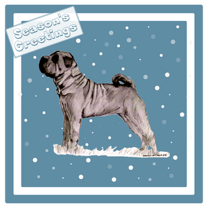 Shar Pei Christmas Card Choice of 3 Card Designs Single or Multi Pack