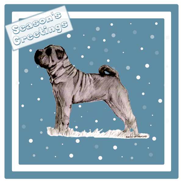 Shar Pei Christmas Card Choice of 3 Card Designs Single or Multi Pack