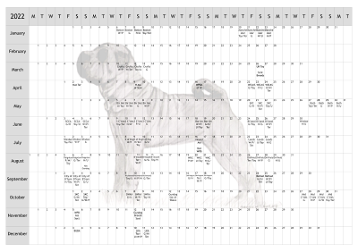 Shar Pei Dog Show 2022 Year Planner A4