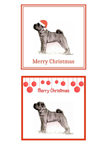 Shar Pei Christmas Cards Pack of 6